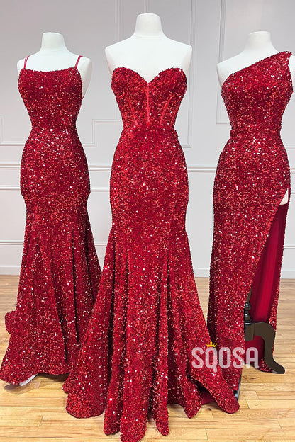 Sheath/Column Sequins Sparkly Prom Dress Long Party Gown QP1049