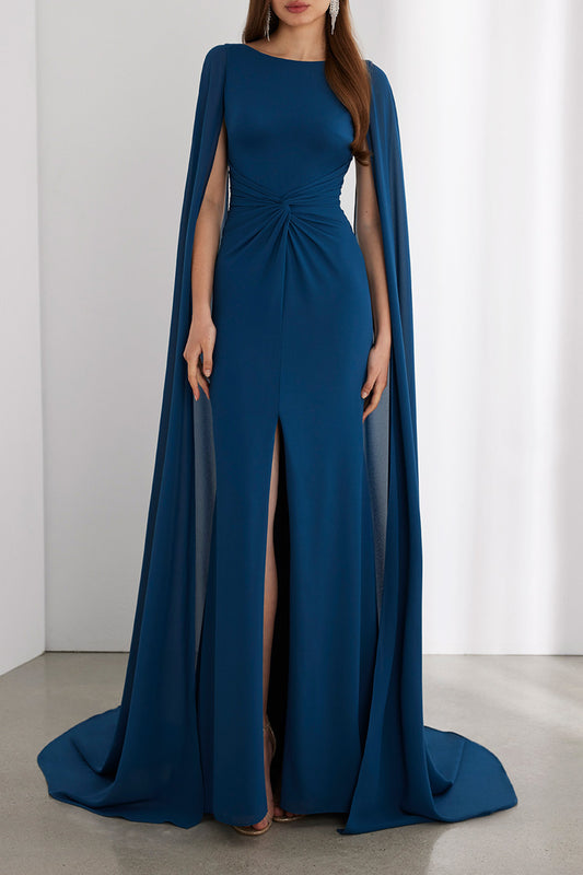 Casual Scoop With Bolero Empire With Slit Cocktail Evening Dress QM3339