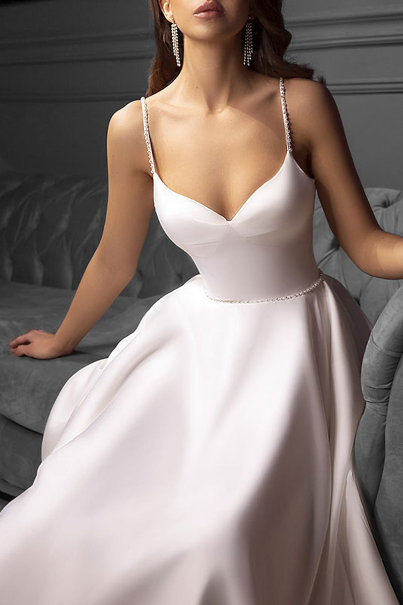 Bridal Shower Litter Wedding Dress Vintage Tea Length Summer Bridal Gown QW2385