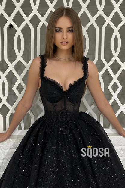 Chic & Modern A-Line Off-Shoulder Straps  Prom Evening Dress  QP0830