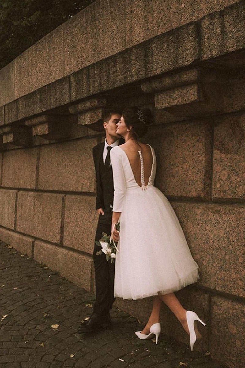 Bridal Shower Vintage 1940s / 1950s Little White Dresses Wedding Dress –  SQOSA