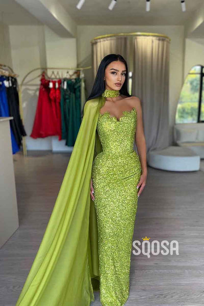 Sheath/Column Full Sequins Sparkly Long Prom Party Dress QP2416