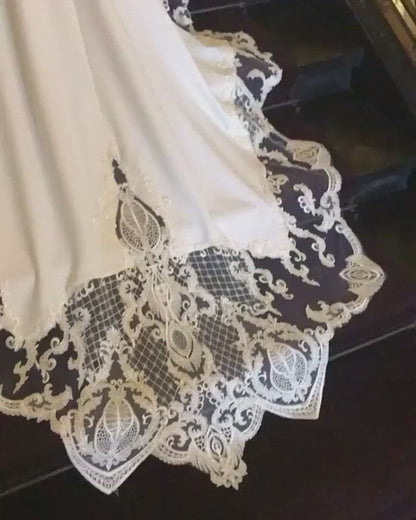 Mermaid/Trumpet Wedding Dress Cap Sleeves Bohemian Wedding Gowns QW2279