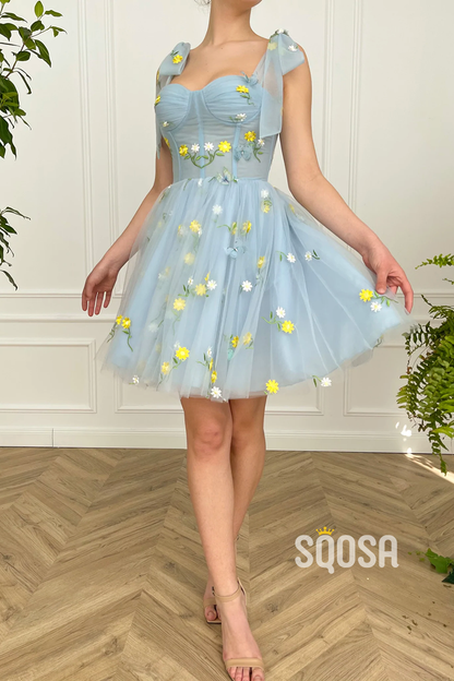 Spaghetti Straps Lace Short Homecoming Dress QS2282