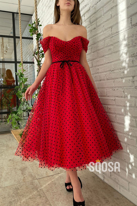 Off the Shoulder Pleats Vintage Homecoming Dress QS2306