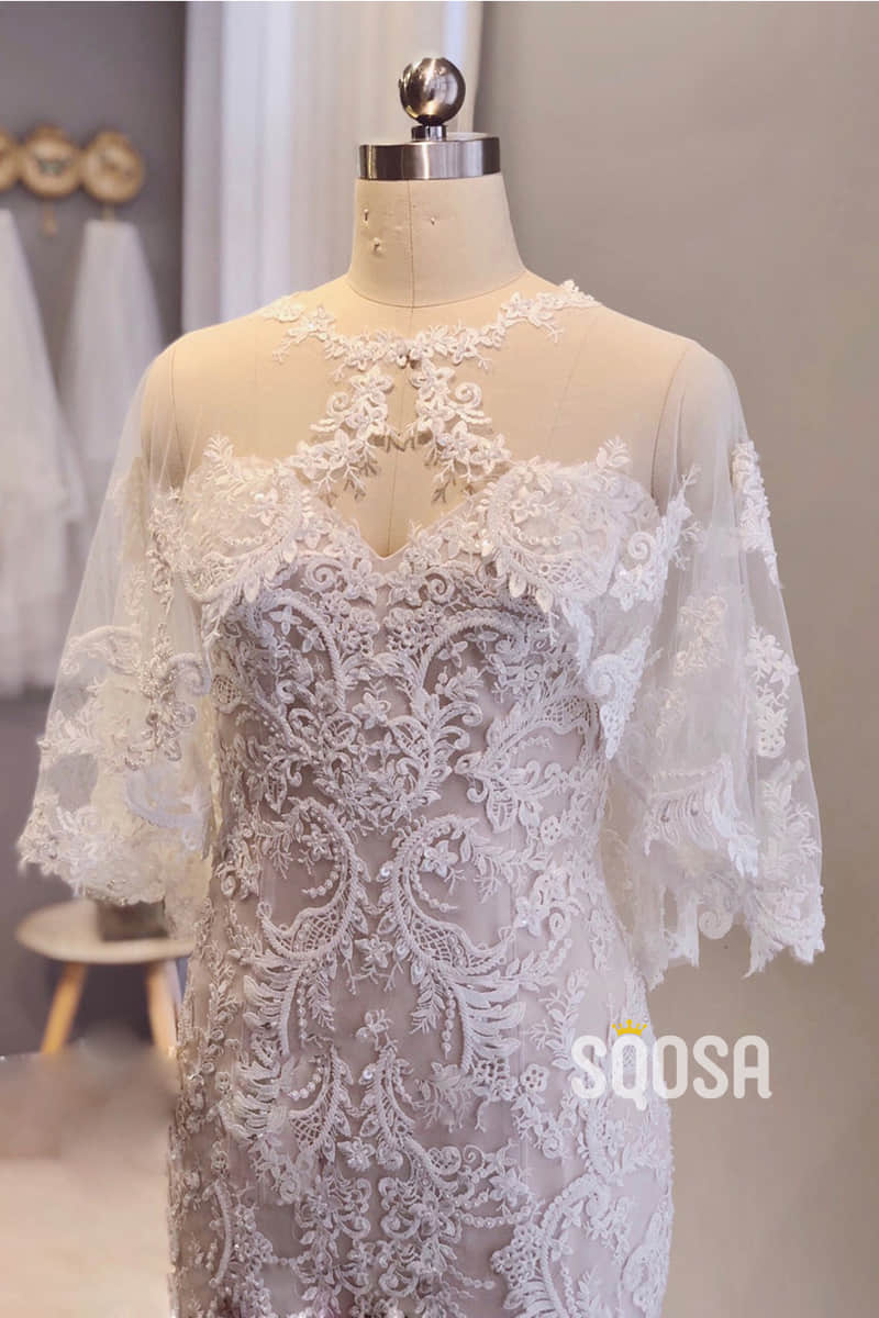 Mermaid/Trumpet Wedding Dress Sweetheart Lace Appliques Wedding Gown QW2450|SQOSA