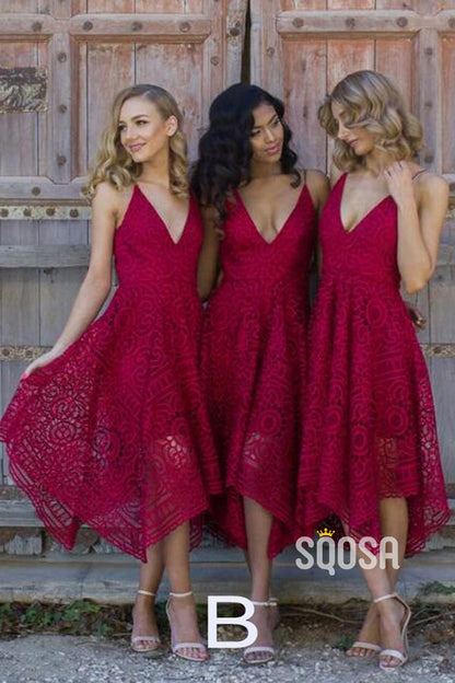 Women's Spaghetti Straps Lace Short Homecoming Dress QB2120