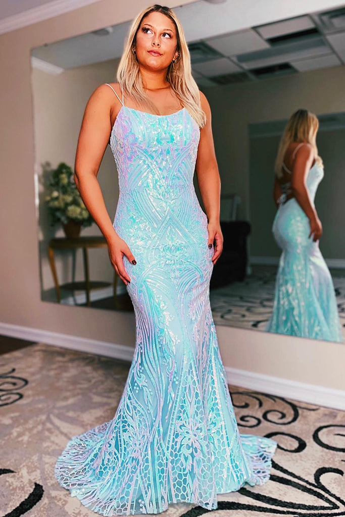 Spaghetti Straps Lace Appliques Long Prom Dress QP1200|SQOSA