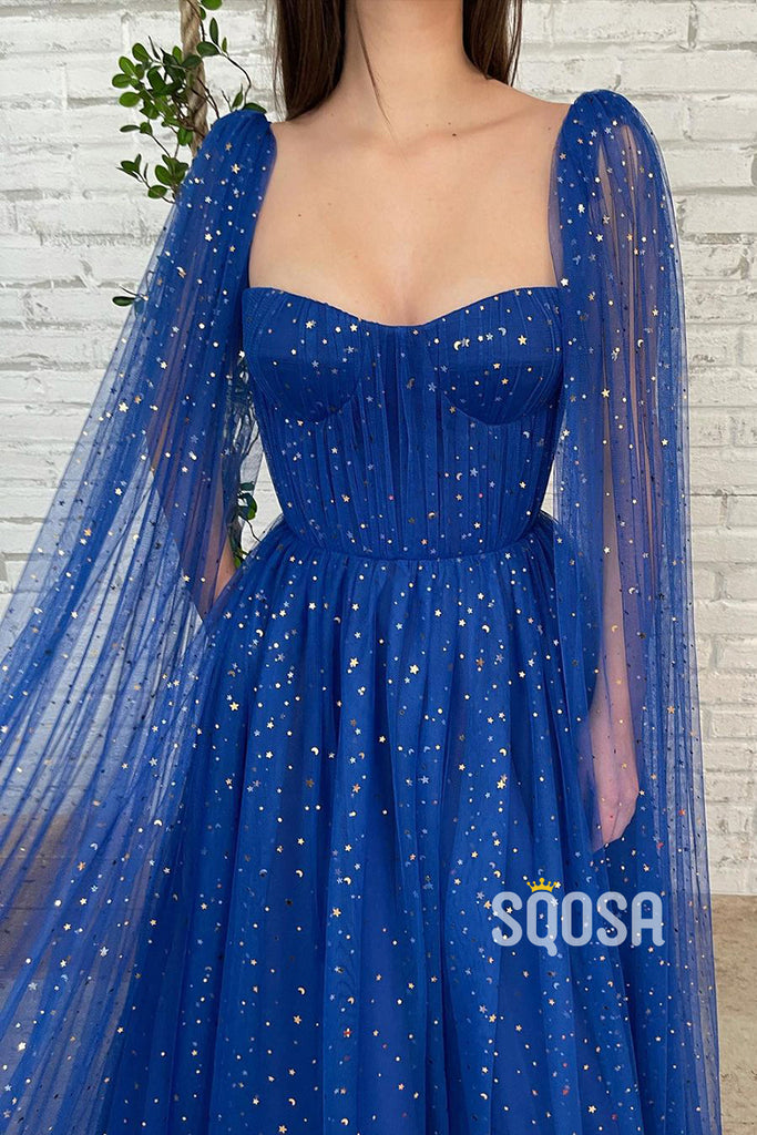Women's Spaghetti Straps Sparkly Prom Dress with Pockets QP3027|SQOSA