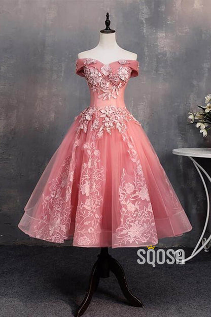 A-line Sweetheart Chic Appliques Vintage Homecoming Dress QS2186|SQOSA