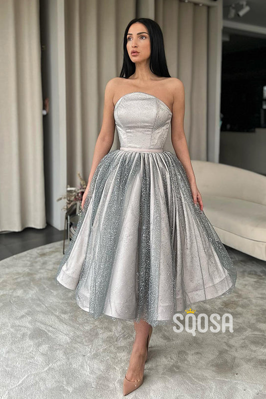 A-line Strapless Vintage Homecoming Dress Short Prom Gowns QS2366|SQOSA