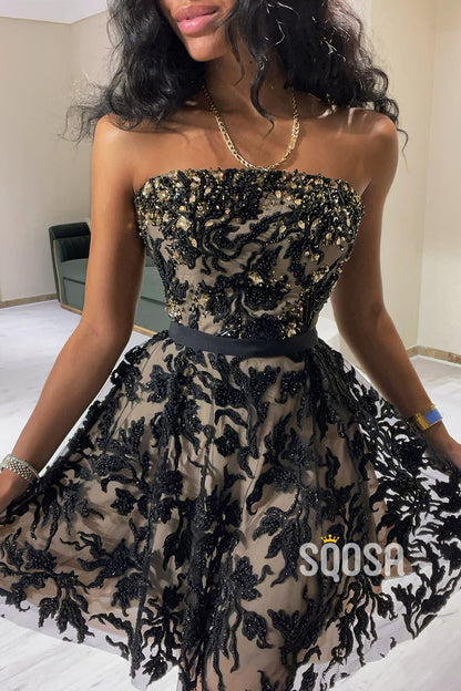 Unique Strapless Beads Short Homecoming Dress Sweet 16 QH0826