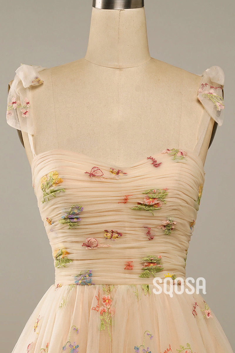 Spaghetti Straps Pleats Short Cute Homecoming Dress QS2303|SQOSA