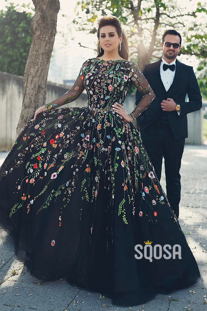 Luxury Embroidery Long Sleeves Formal Dress QP2896|SQOSA