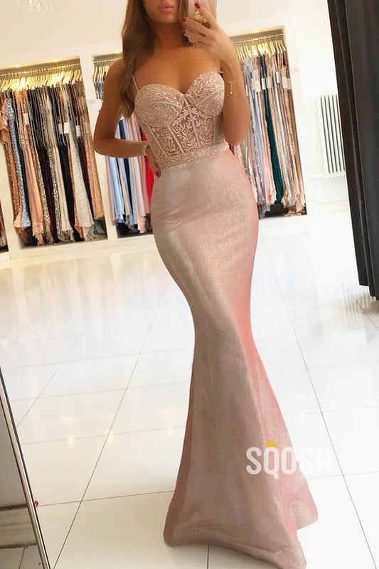 Spaghetti Straps Sweetheart Mermaid/Trumpet Formal Evening Dress Glitter QP2328|SQOSA